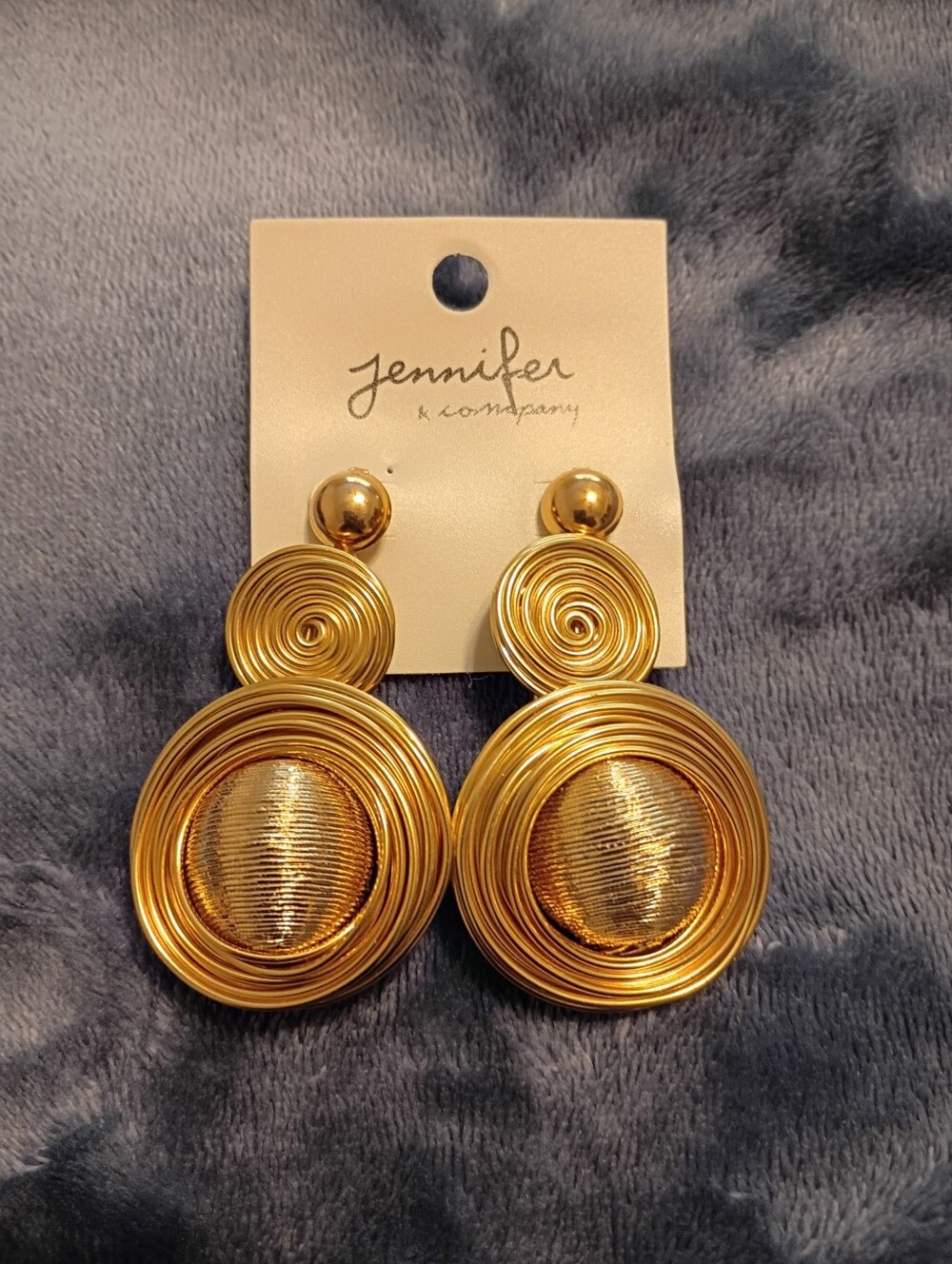 Gold-Tone Spiral Drop Earrings